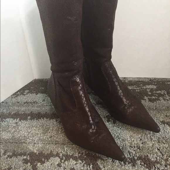 Python leather boots size 6 - Picture 3 of 6